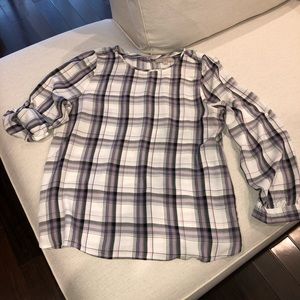LOFT Plaid Blouse